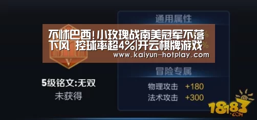 不怵巴西!小玫瑰战南美冠军不落下风 控球率超4%|开云棋牌游戏(图1) 开云电竞赛事直播